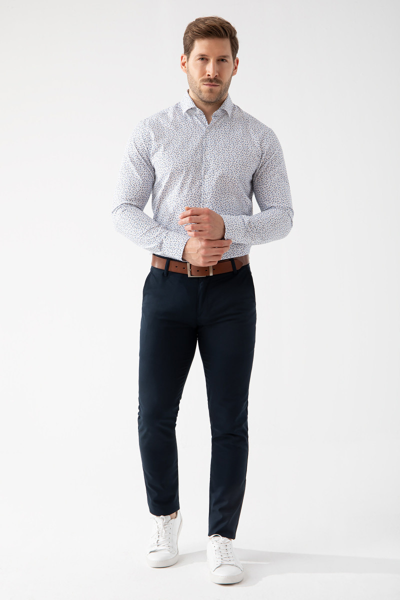 Koszula Męska Wzór Kwiaty