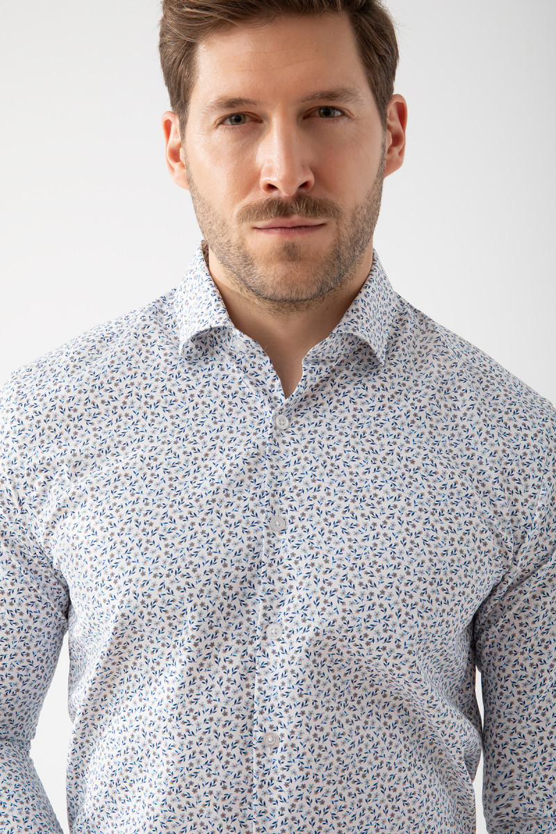 Koszula Męska Wzór Kwiaty