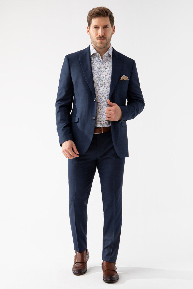 Granatowy garnitur męski | Villaro