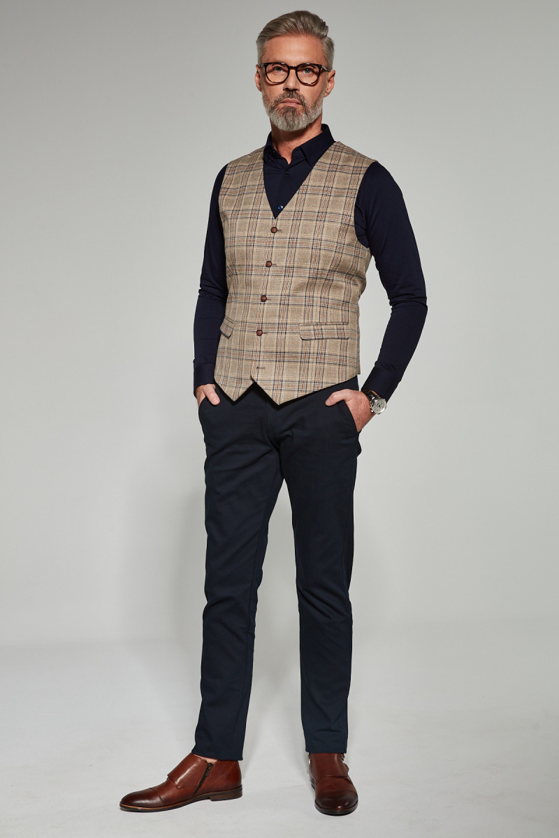 Granatowa koszula męska dzianina | Villaro