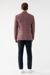 marynarka męska w kratę kolor bordo tył