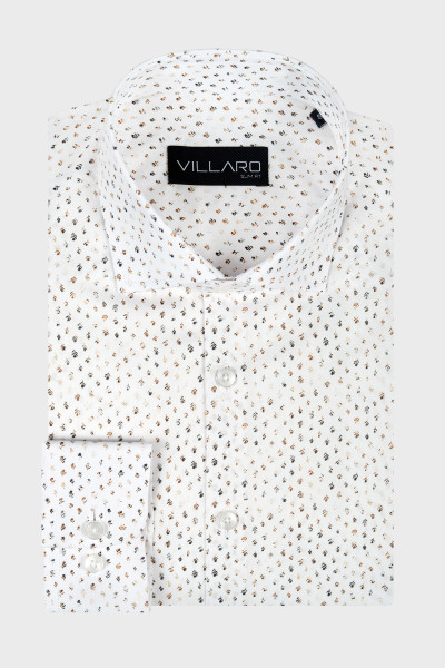Biała koszula męska mikrowzór| Villaro