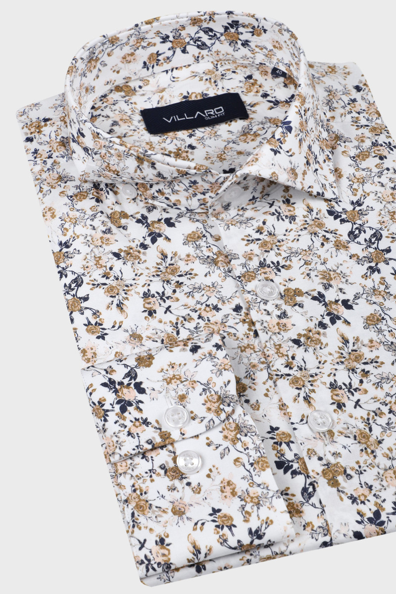 Klasyczna koszula męska regular z delikatnym nadrukiem | Villaro