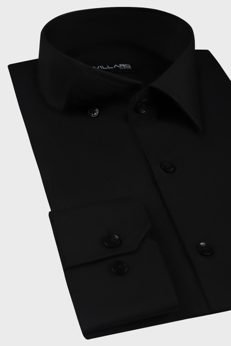 Cała czarna koszula męska | Villaro