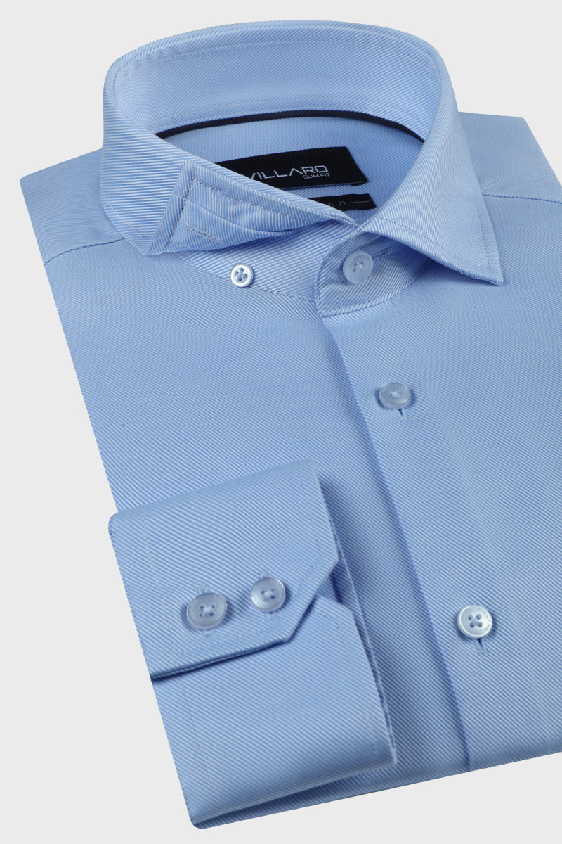 Tkanina w prążek z połyskiem – elegancka koszula męska Villaro