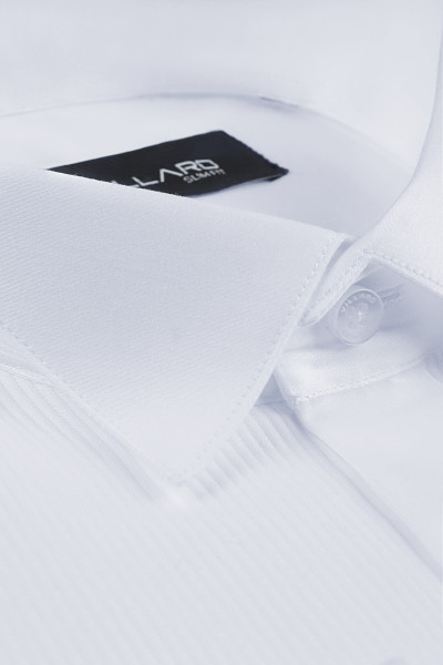 Biała Koszula Męska Smokingowa z Plisami