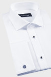 Biała koszula męska wizytowa struktura | Villaro