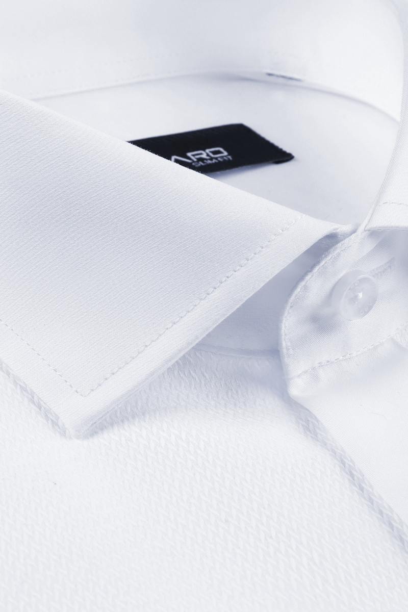 Biała koszula męska wizytowa struktura | Villaro