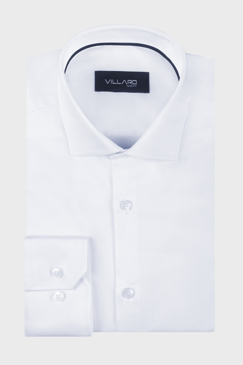 Biała koszula męska Villaro Slim Fit – elegancka wizytowa koszula z bawełny