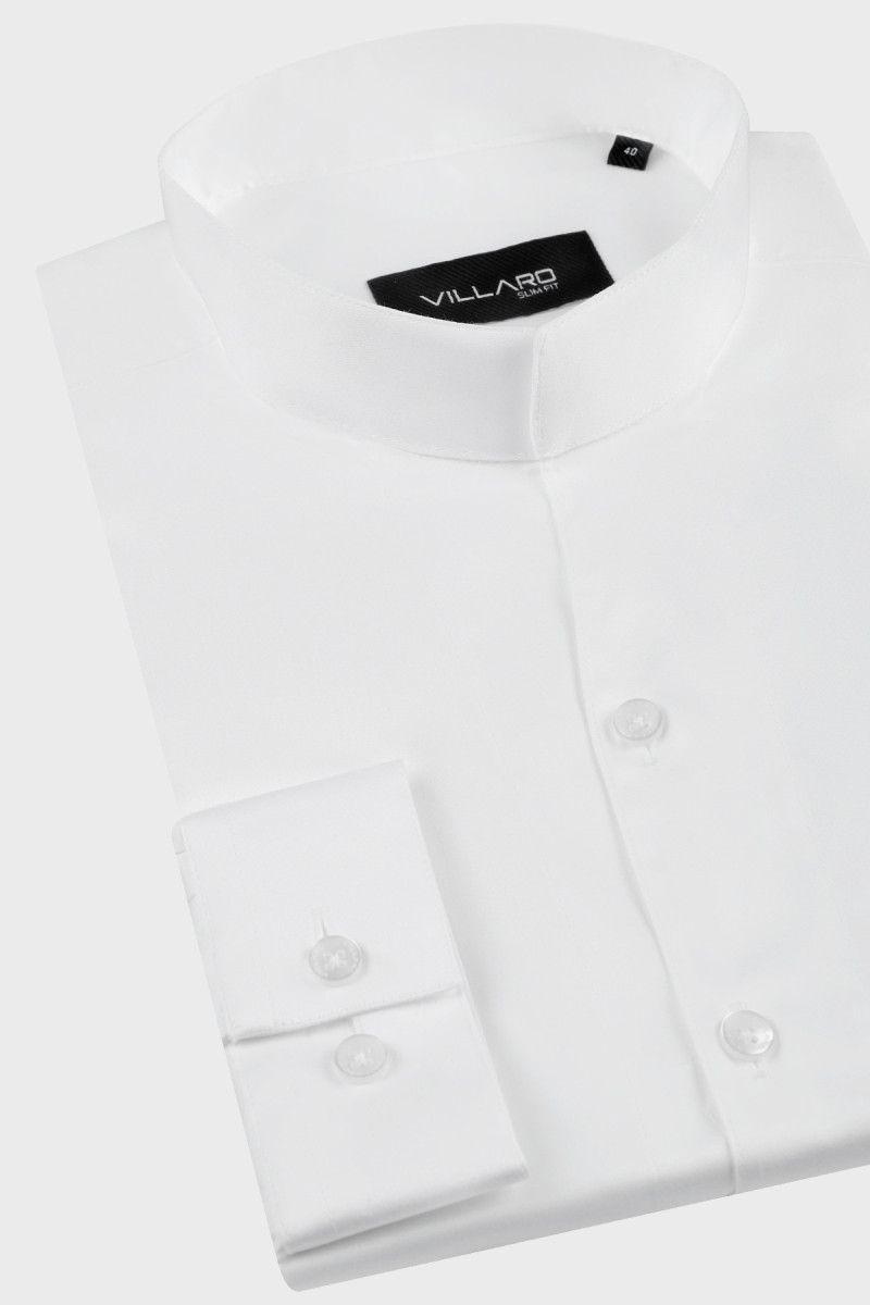 Biała koszula męska stójka | Villaro