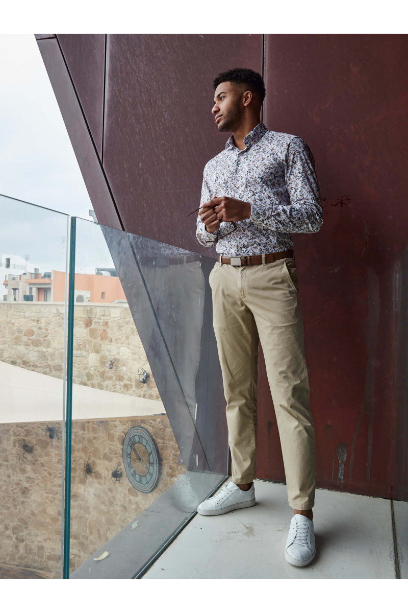 Klasyczna koszula męska regular z delikatnym nadrukiem | Villaro