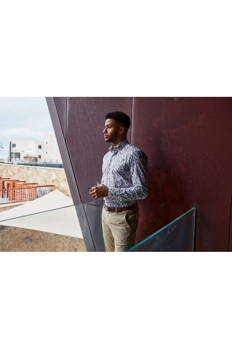 Klasyczna koszula męska regular z delikatnym nadrukiem | Villaro