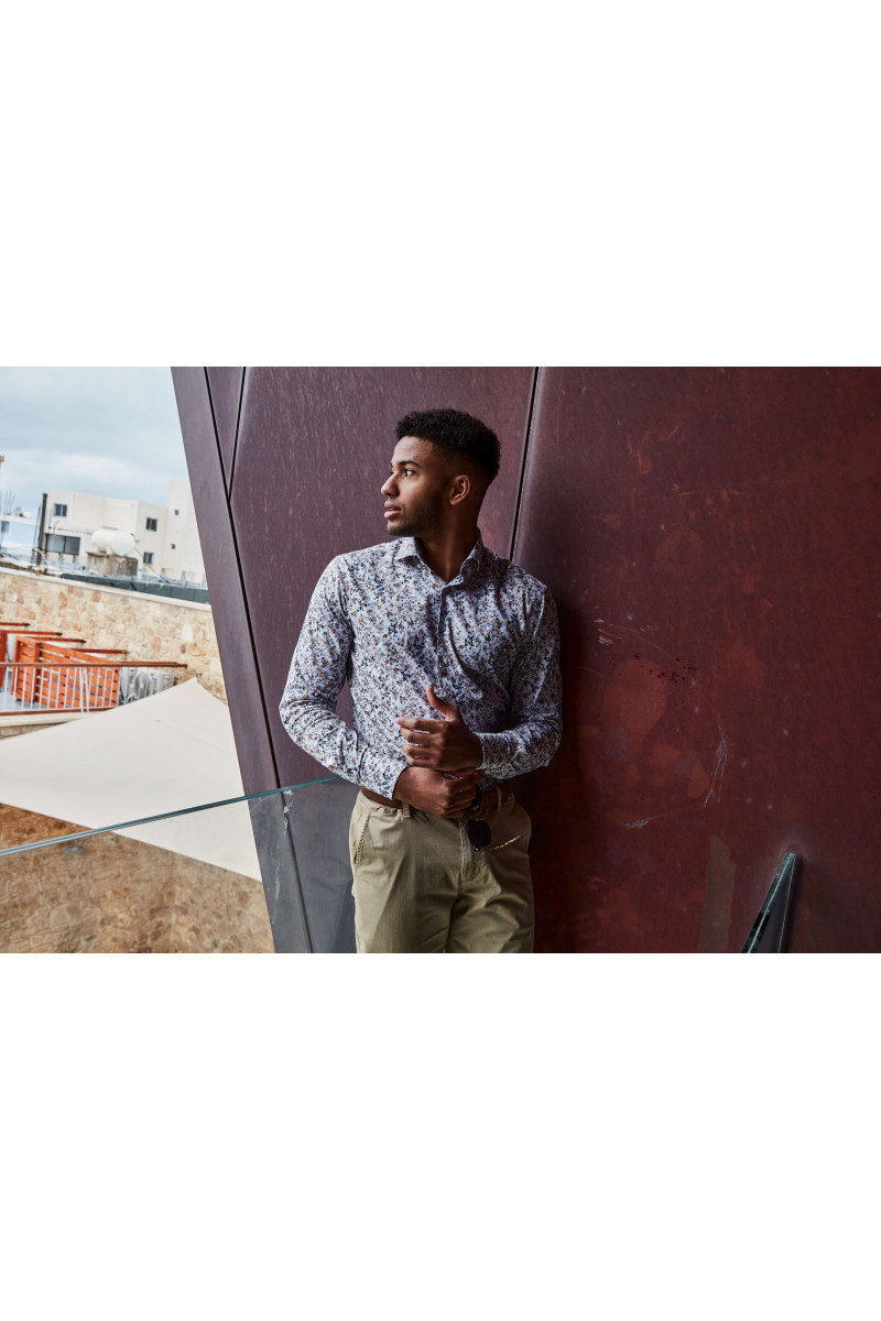 Klasyczna koszula męska regular z delikatnym nadrukiem | Villaro