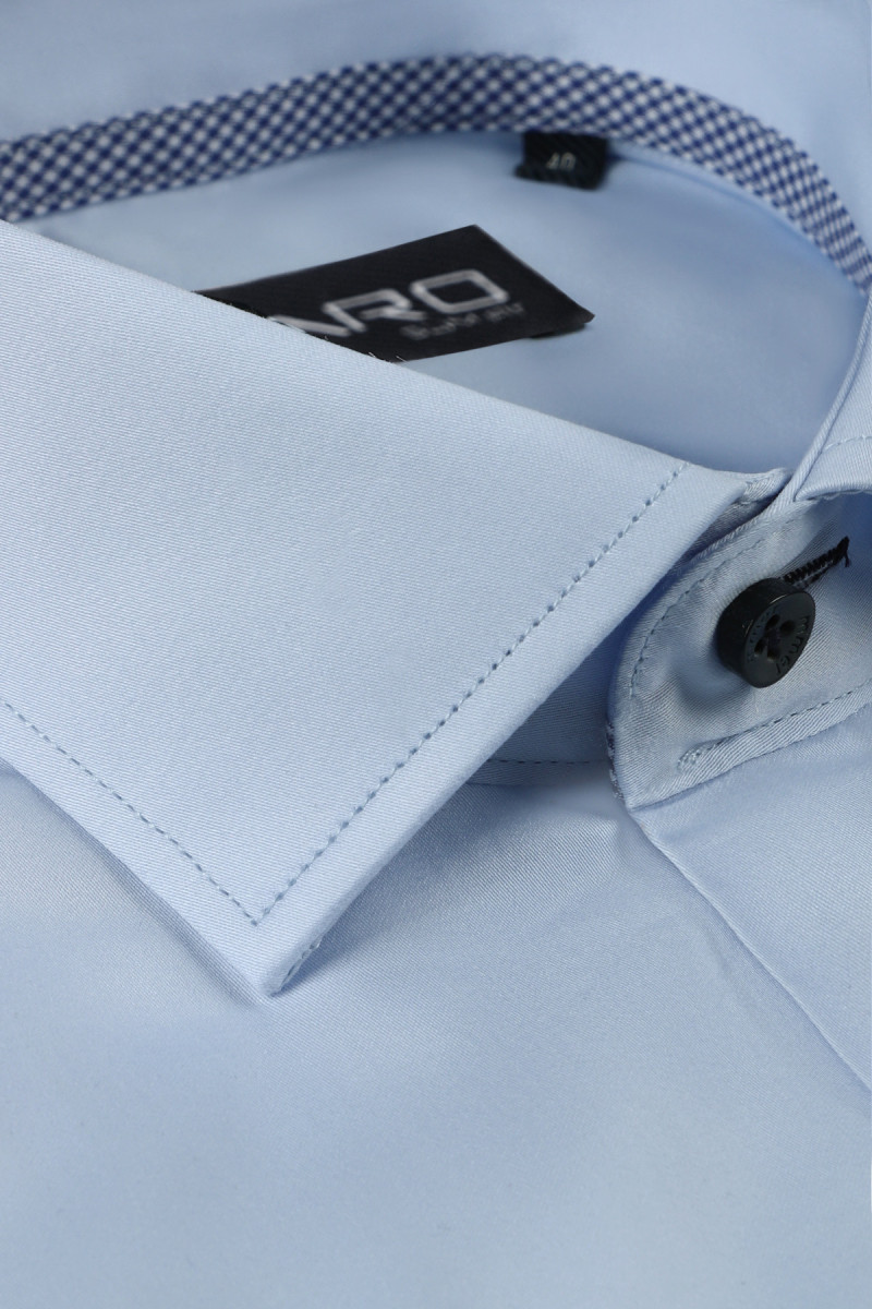 Niebieska koszula męska gładka | Villaro