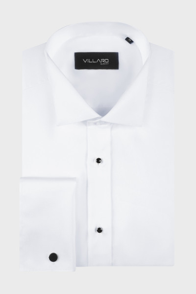 Biała koszula smokingowa Villaro – elegancka wizytowa koszula męska