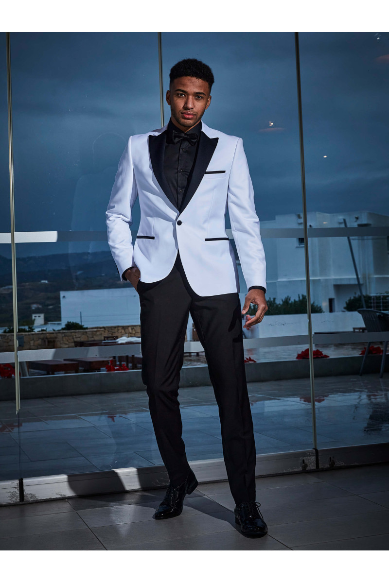 Biały Smoking Męski