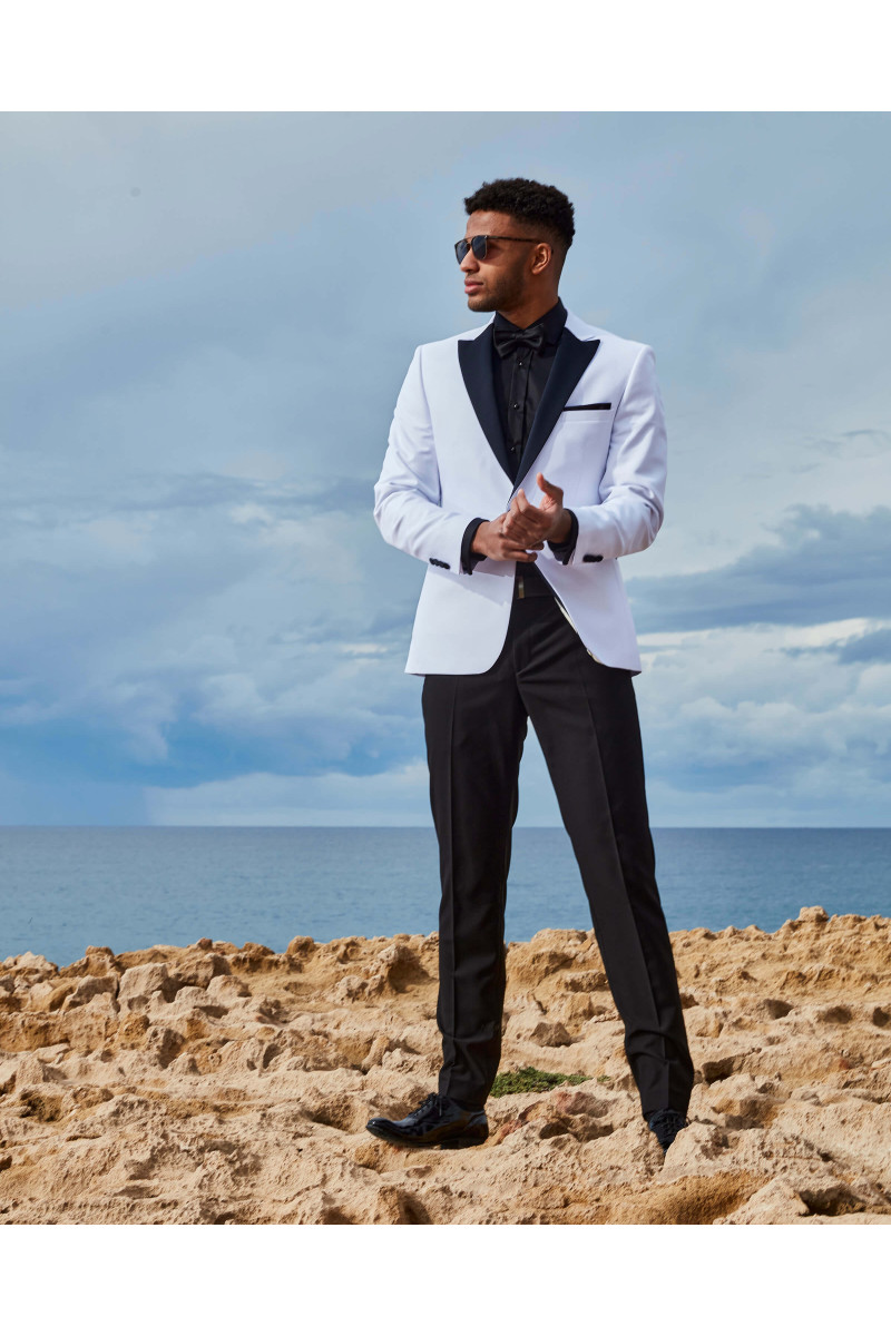 Biały Smoking Męski