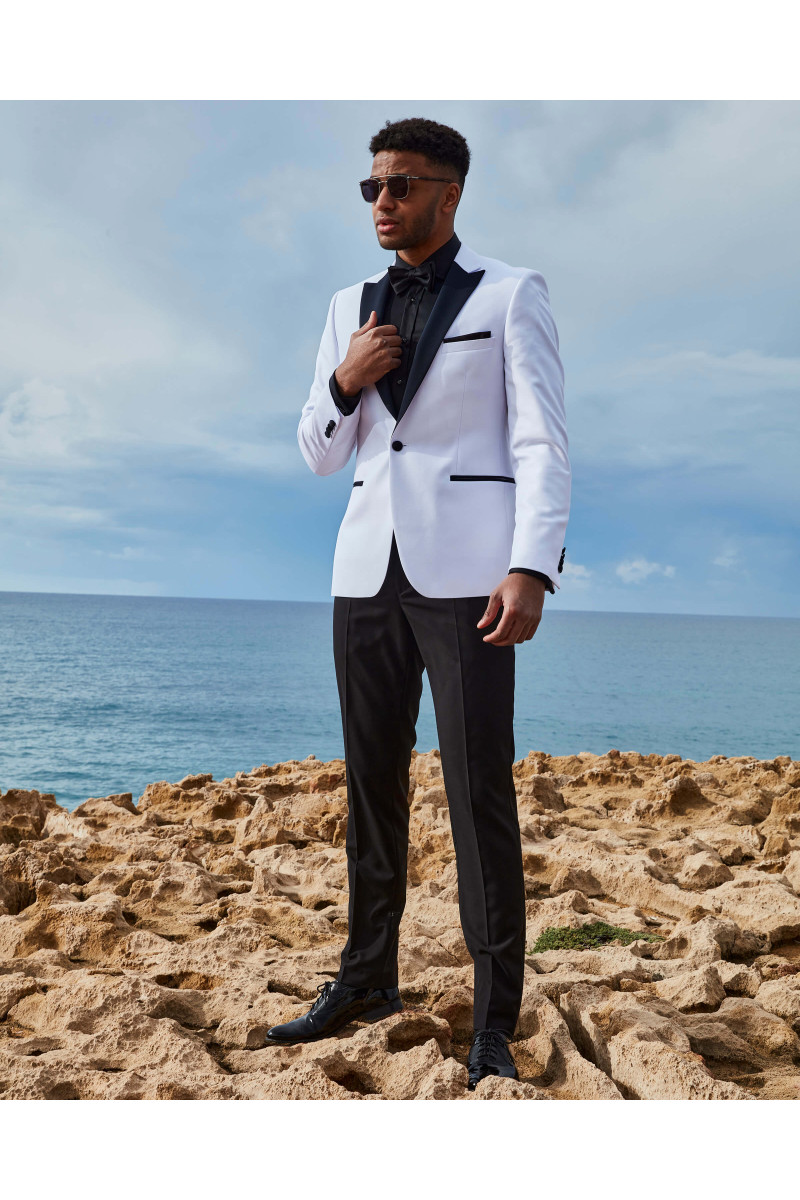 Biały Smoking Męski