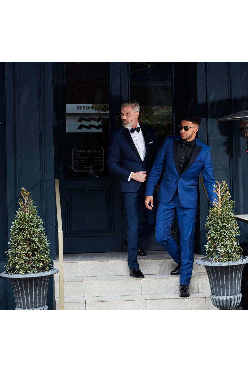 Niebieski Smoking Męski