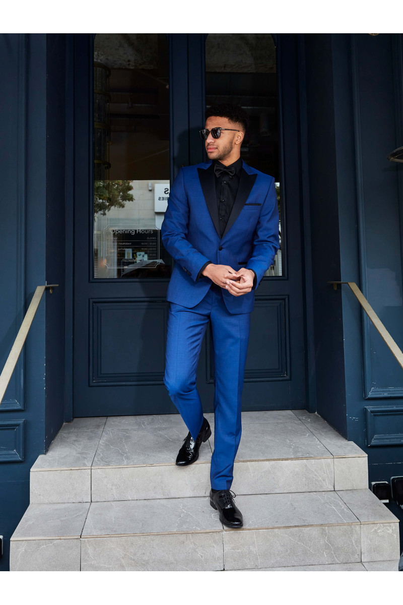 Niebieski Smoking Męski