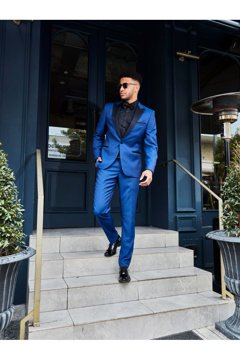 Niebieski Smoking Męski