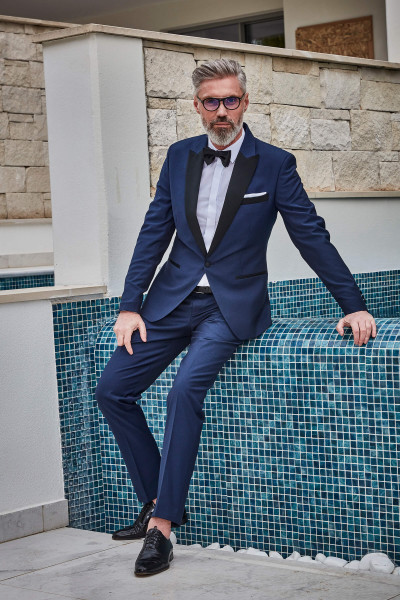 Smoking męski granatowy | Villaro