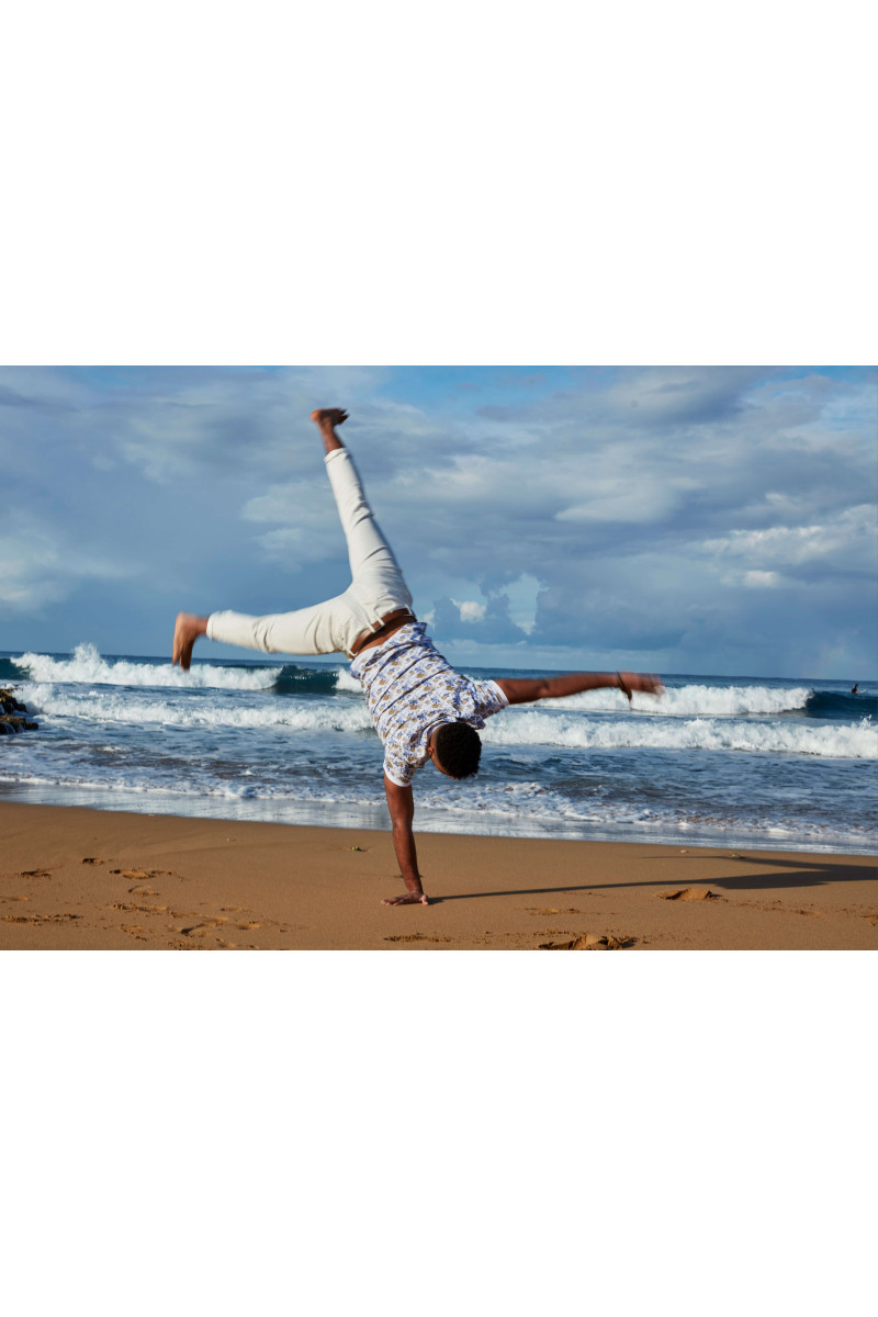 Koszulka męska polo wzór roślinny | Villaro