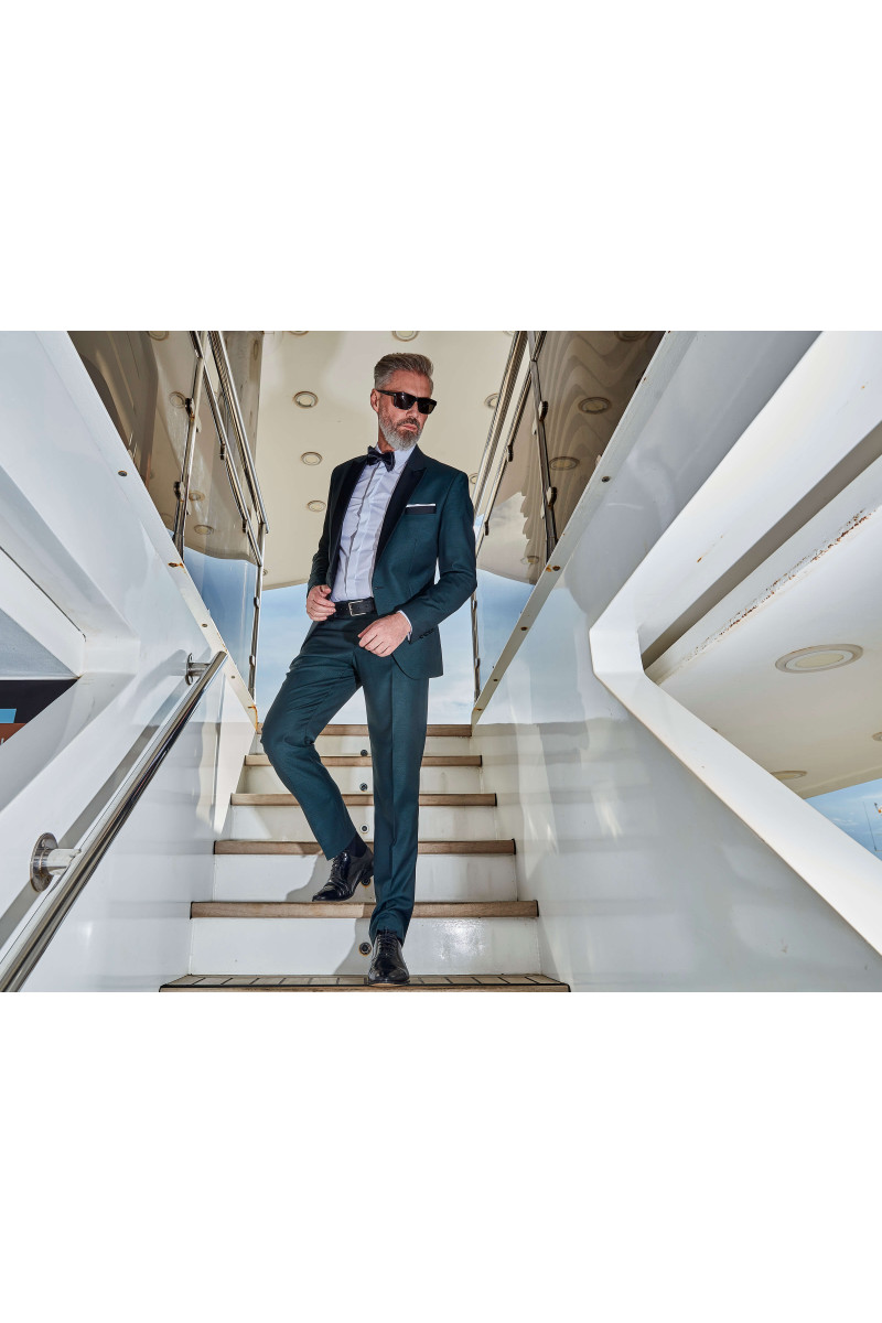 Zielony Smoking Męski