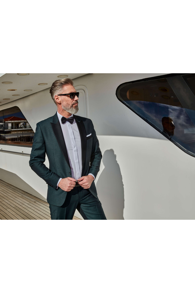 Zielony Smoking Męski