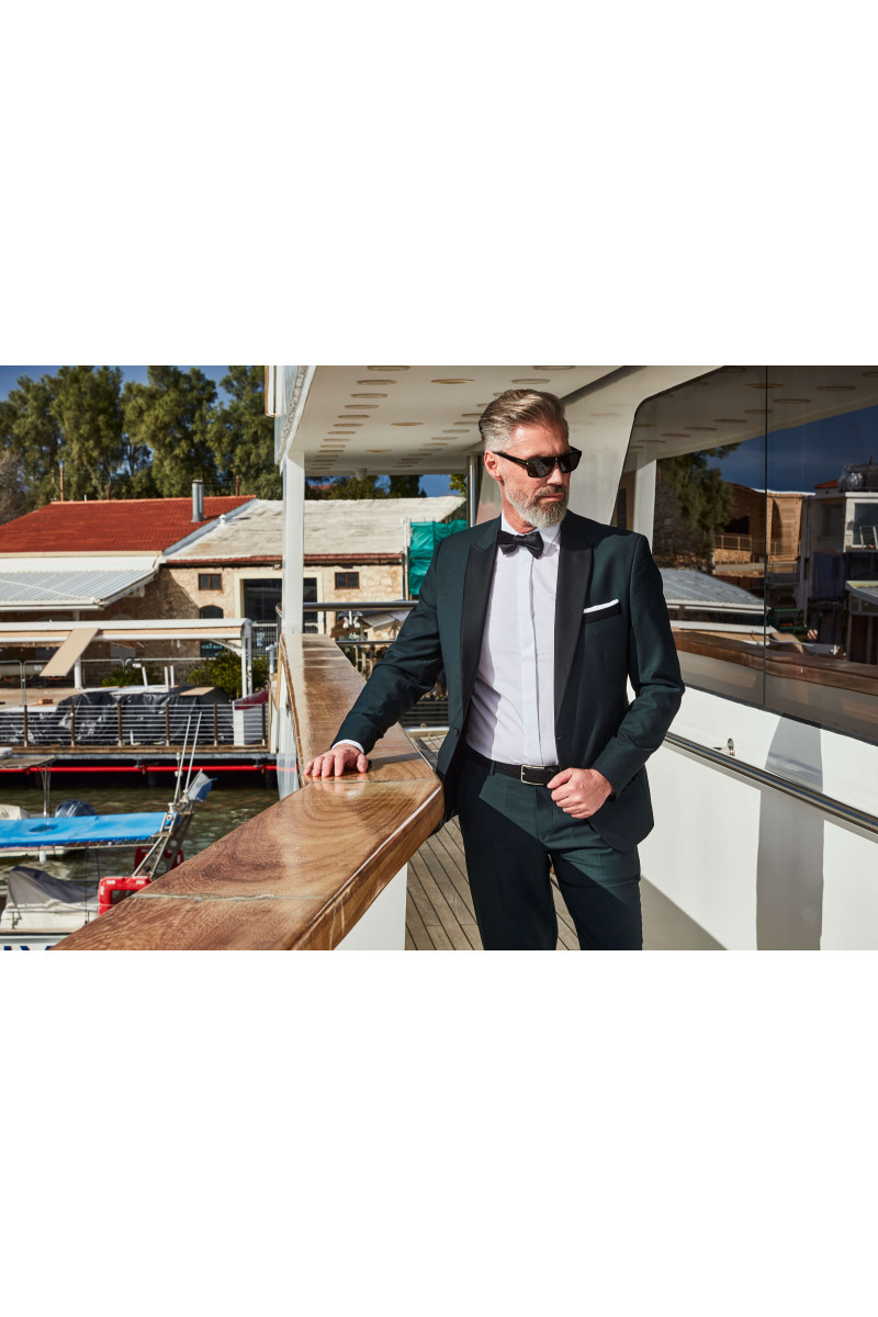 Zielony Smoking Męski