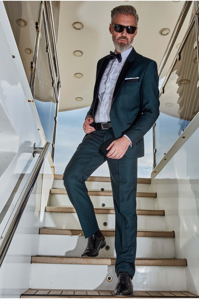 Zielony Smoking Męski