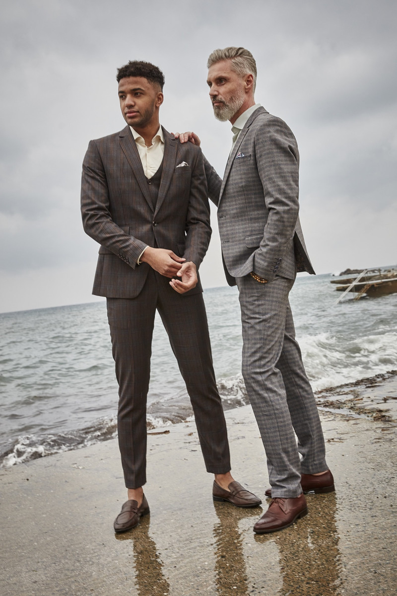 Brązowa Kamizelka Męska Wzór Krata