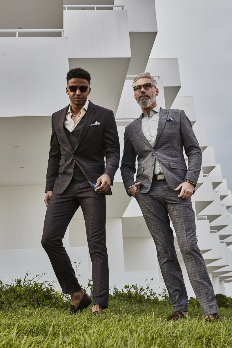 Brązowa Kamizelka Męska Wzór Krata