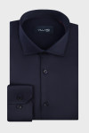 Granatowa koszula męska Villaro – elegancka koszula z satyny