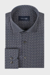 Granatowa koszula męska wzór geometryczny | Villaro
