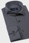 Granatowa koszula męska wzór geometryczny | Villaro