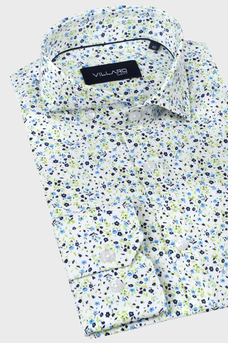 Kolorowa koszula męska regular z mikrowzorem | Villaro