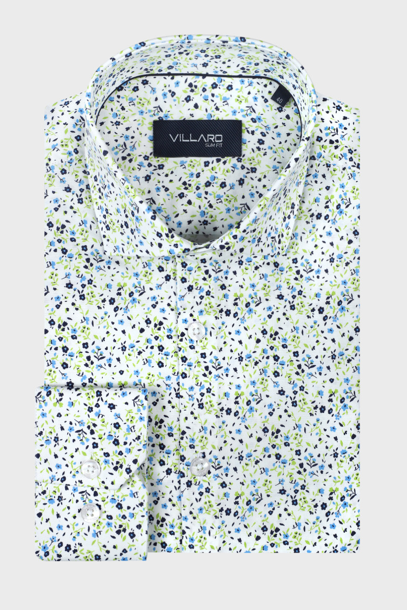 Kolorowa koszula męska regular z mikrowzorem | Villaro