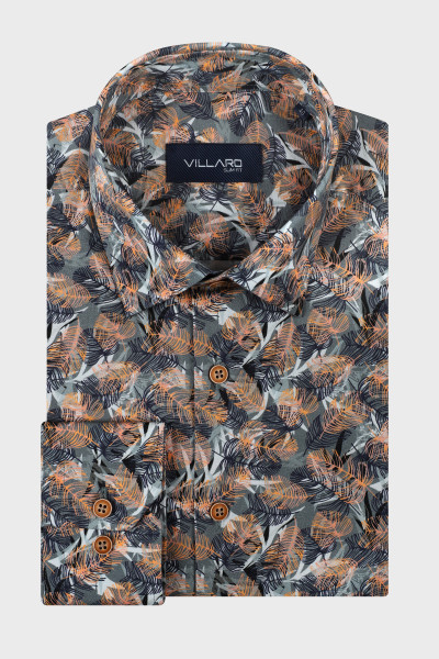 Ciemna koszula męska w kwiaty | Villaro