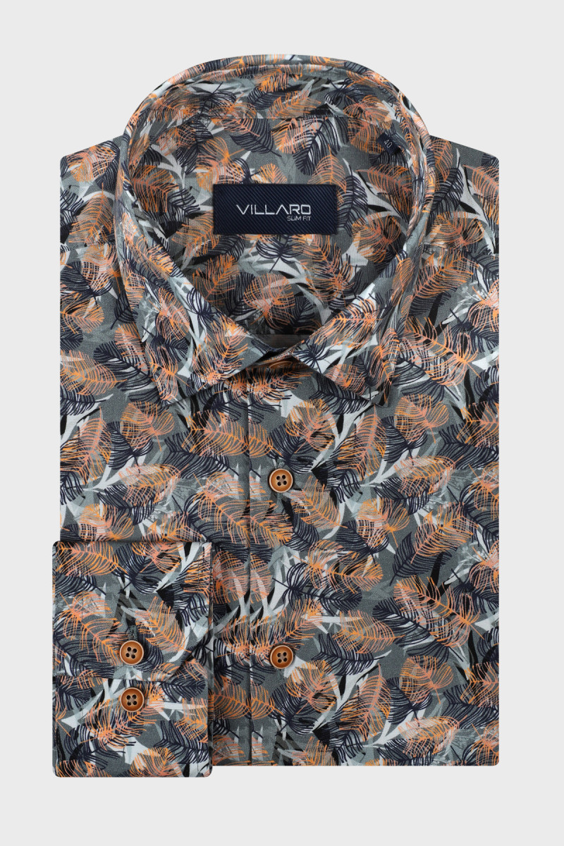 Ciemna koszula męska w kwiaty | Villaro