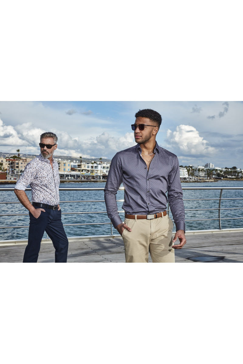 Klasyczna koszula męska regular z delikatnym nadrukiem | Villaro