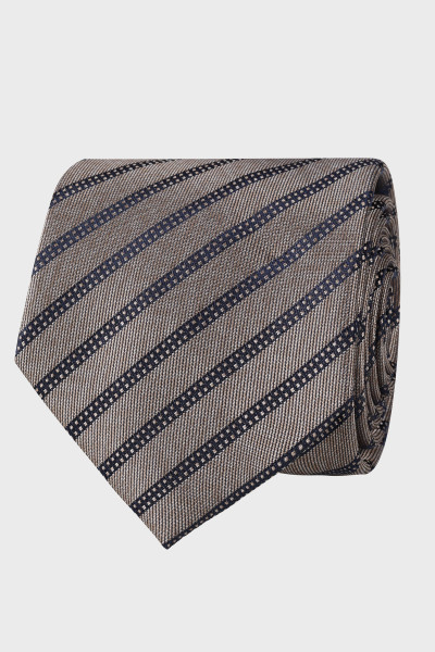 Beżowy Krawat Męski Wzór