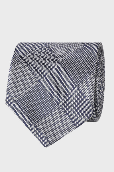 Szary krawat męski we wzór | Villaro