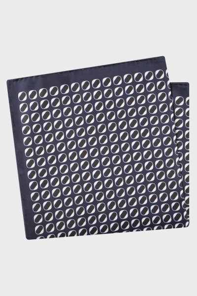 Granatowa Poszetka Męska Wzór