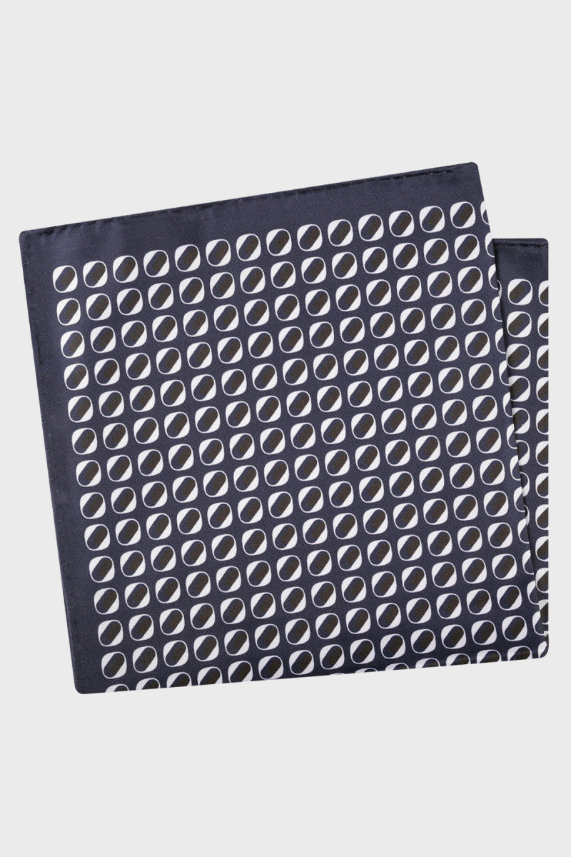 Granatowa Poszetka Męska Wzór