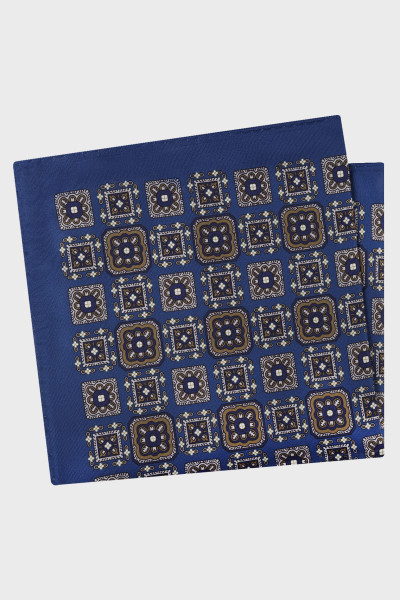 Granatowa Poszetka Męska Wzór