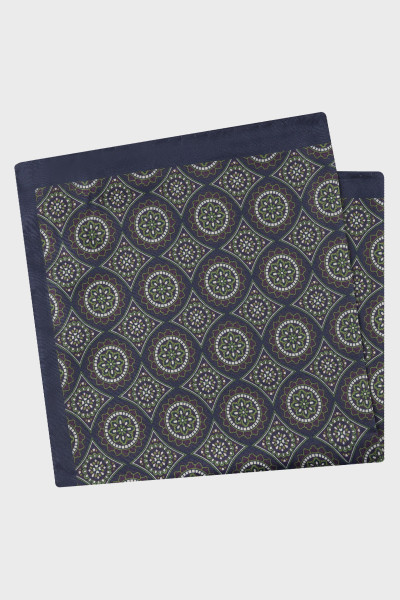 Granatowa Poszetka Męska Wzór