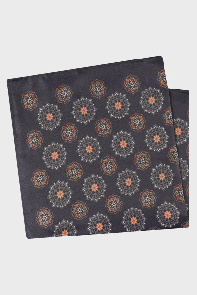 Granatowa Poszetka Męska Wzór