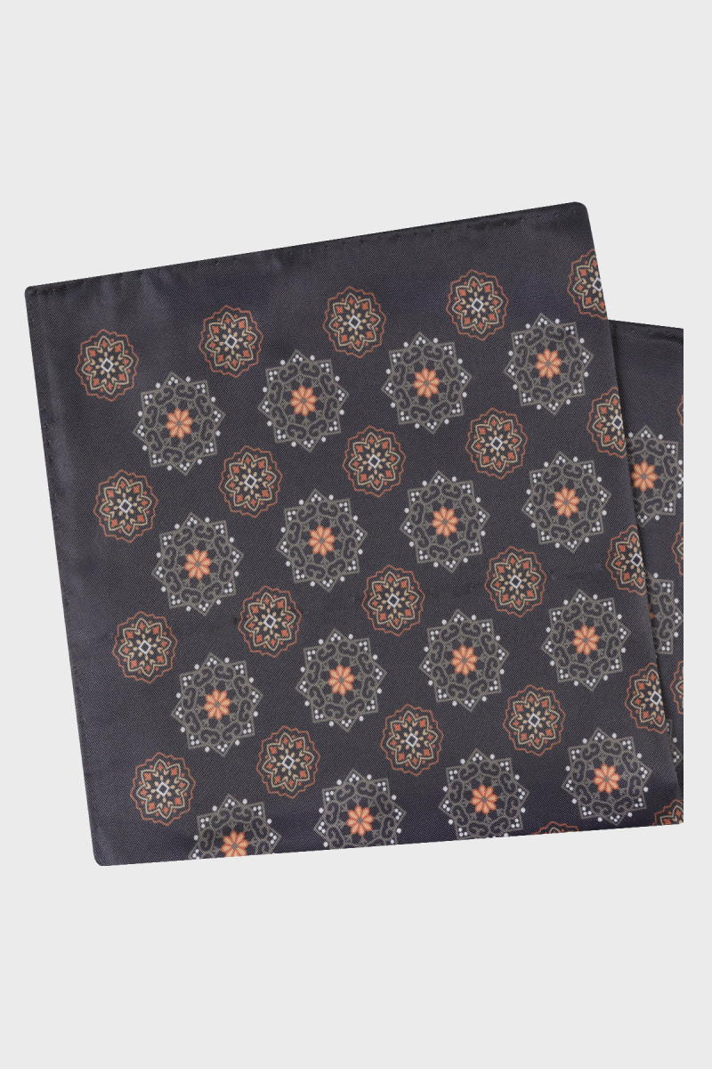 Granatowa Poszetka Męska Wzór