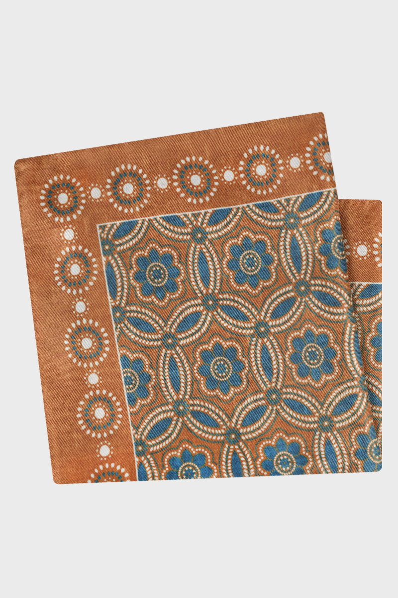 Pomarańczowa Poszetka Męska Wzór